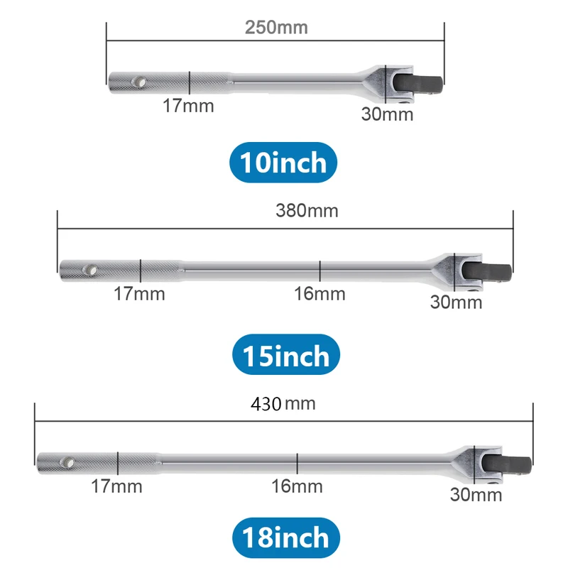 Socket Wrench Long Force Bar 1/2F Rod
