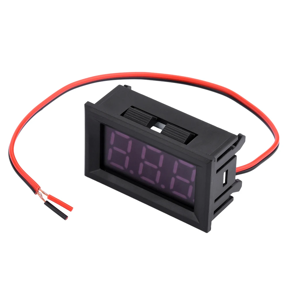 DC 5-120V 0.56 전압 미터 LED 디지털 빨강/파랑/녹색/위 전자 자전거 표시기 디스플레이 전압 테스터 2 전선