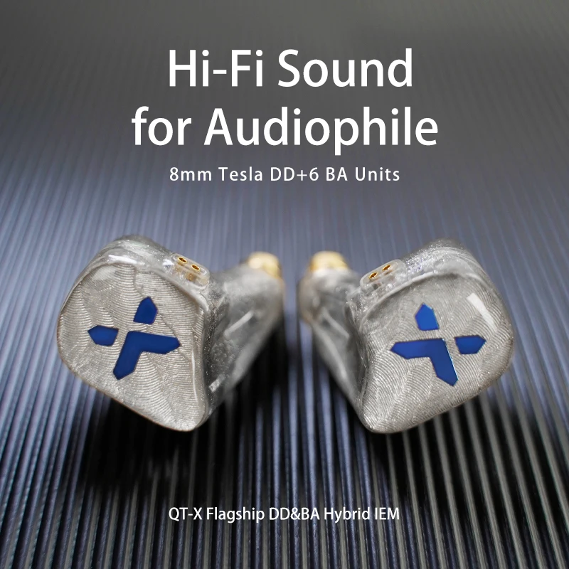 Rose Technics QT-X 1DD+6BA Hybrid Units Hi-Fi In-Ear Headphones for  Audiophile