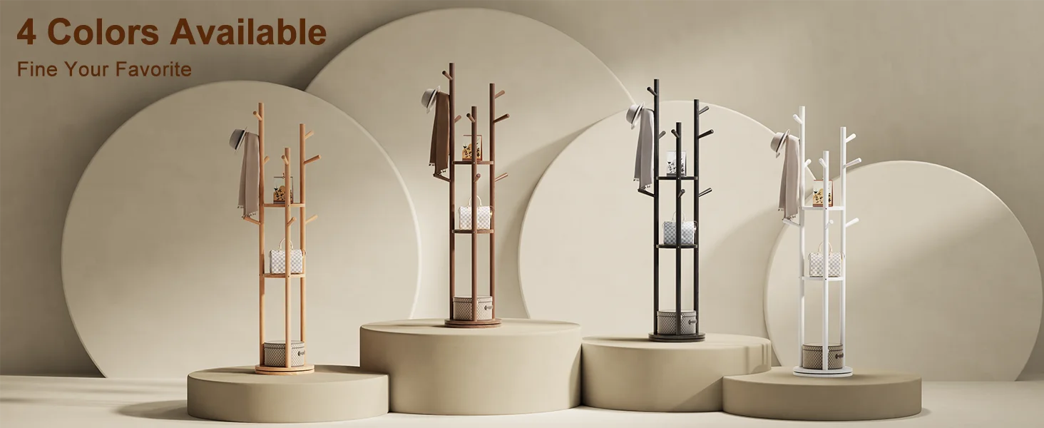 Various Color Rotary Coat Rack natural coat rack walnut coat rack black coat rack white coat rack