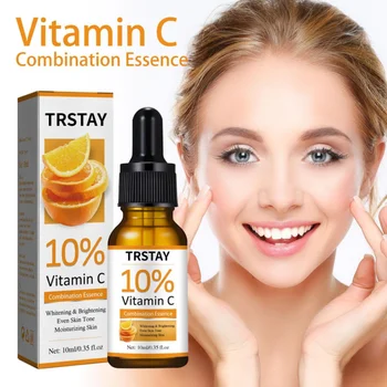 Vitamin C Whitening Facial Essence Hyaluronic Acid Lightens Black Spots Age Spots Sunburn Anti-oxidation Brighten Skin Tone 1