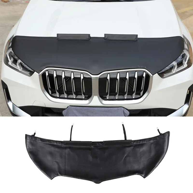 

For BMW X1 U11 2023+ Car Hood Sand and Stone Deflector Protection Cover Leather Exterior Accessories