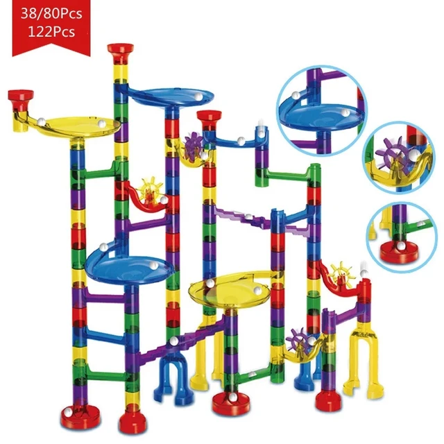Track Pipe Building Blocks For Children Ball Circuit Marble Race Run Maze Balls Educational Toys Gift For Kids DIY Duploe Blocks 1