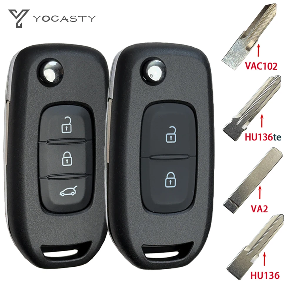 YOCASTY CWTWB1G767 For Renault Kadjar Captur Megane3 Symbol Dacia Duster Logan2 Smart Flip Car Key Shell Case Cover key case car key shell key shell