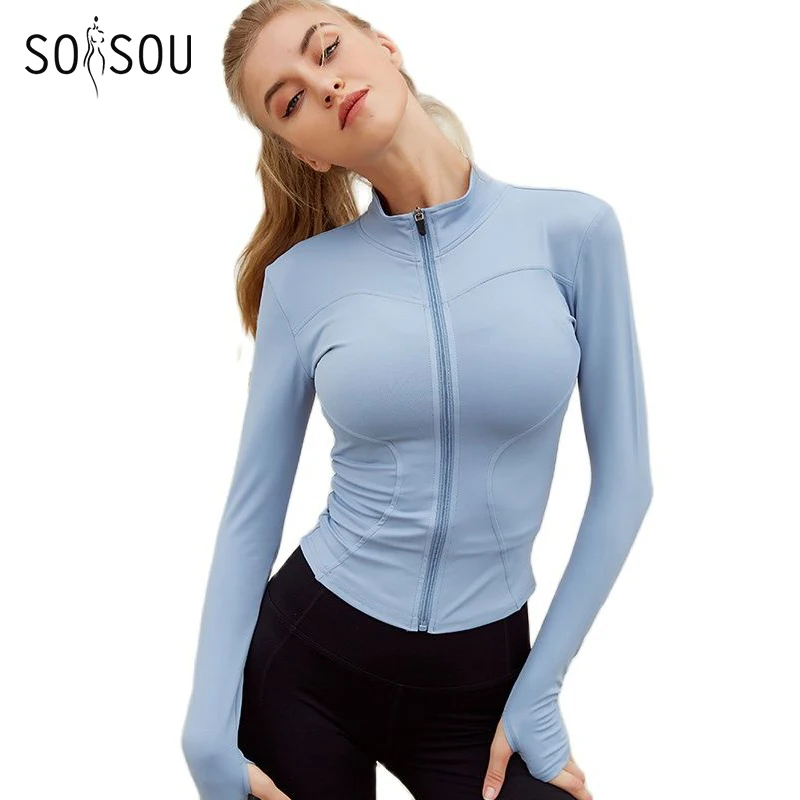 SOISOU Women Tight Sport Yoga Coat Zip Long Sleeve Fitness Gym Cycling Women’s Spring Jacket Running Workout Clothes Activewear Best Sellers In Sports & Entertainment SOISOU Women Tight Sport Yoga Coat Zip Long Sleeve Fitness Gym Cycling Women’s Spring Jacket Running Workout Clothes Activewear Best Sellers In Sports & Entertainment
