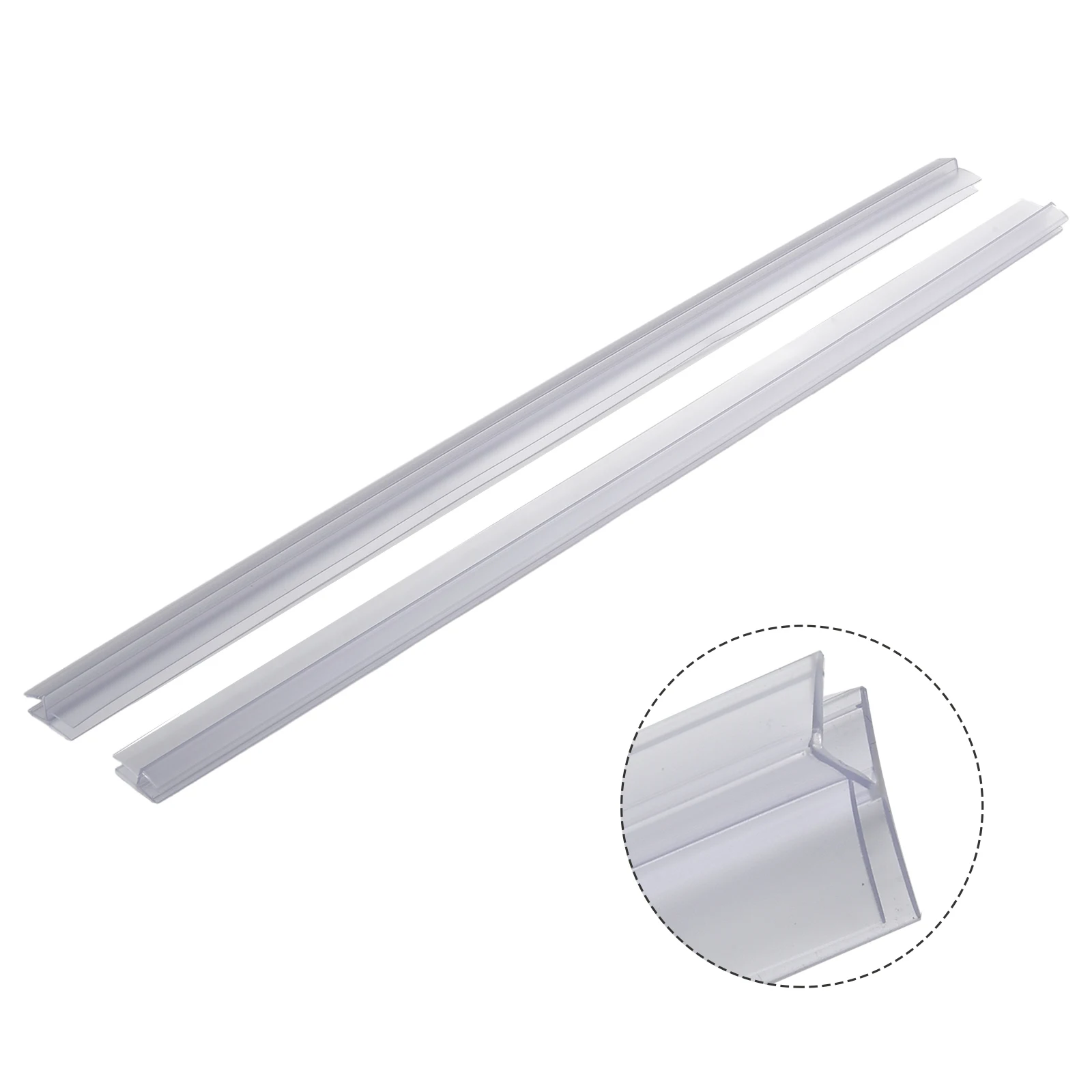 Bath Shower Strip Seal 2pcs 50cm For Screens Doors Fits 4-6mm Glass Seals Gaps Shower Screen Seal Strip Bathroom Weather Bar