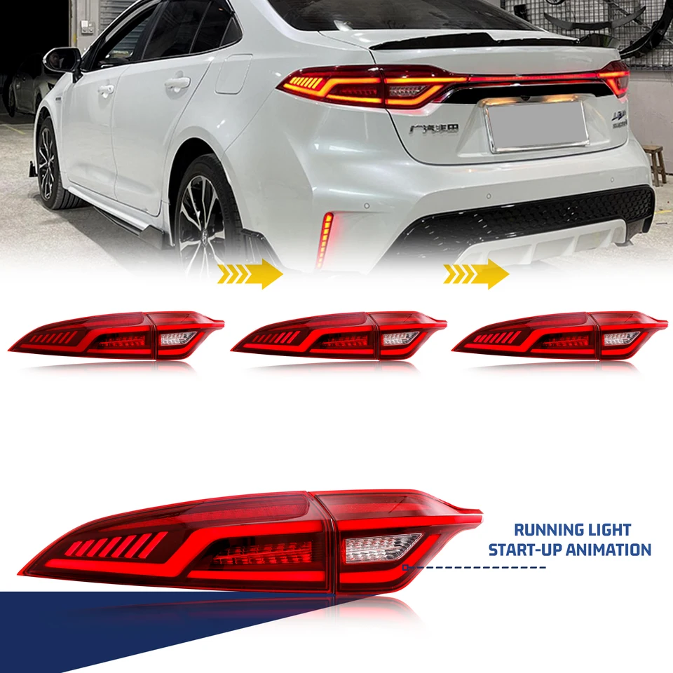 トヨタ　カローラ　セダン　LEDテールライト 多機能 赤 エアロパーツ 変更されたLEDレッドテールライトリアランプのため