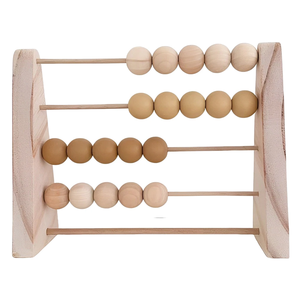 Wood Abacus Toy  for Kids Room Desktop Decoration Baby Early Learning Math Educational Toy Natural Wood Nursery Decor 3