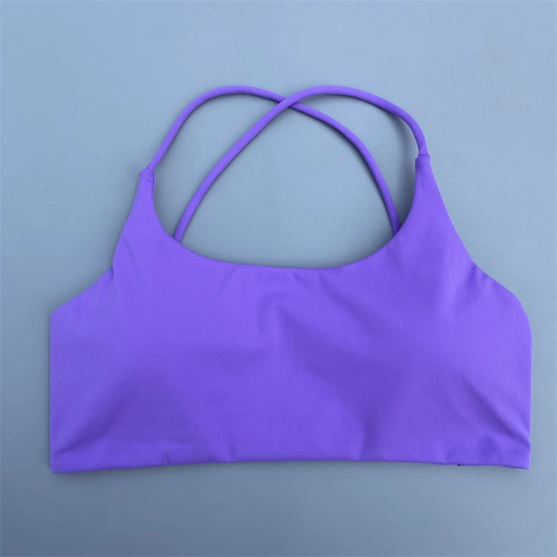 Women Sports Bra Sexy Cross Straps Back Fitness Bralette High Impact Gym Yoga Workout Crop Top Vest Push Up Running Underwear 6