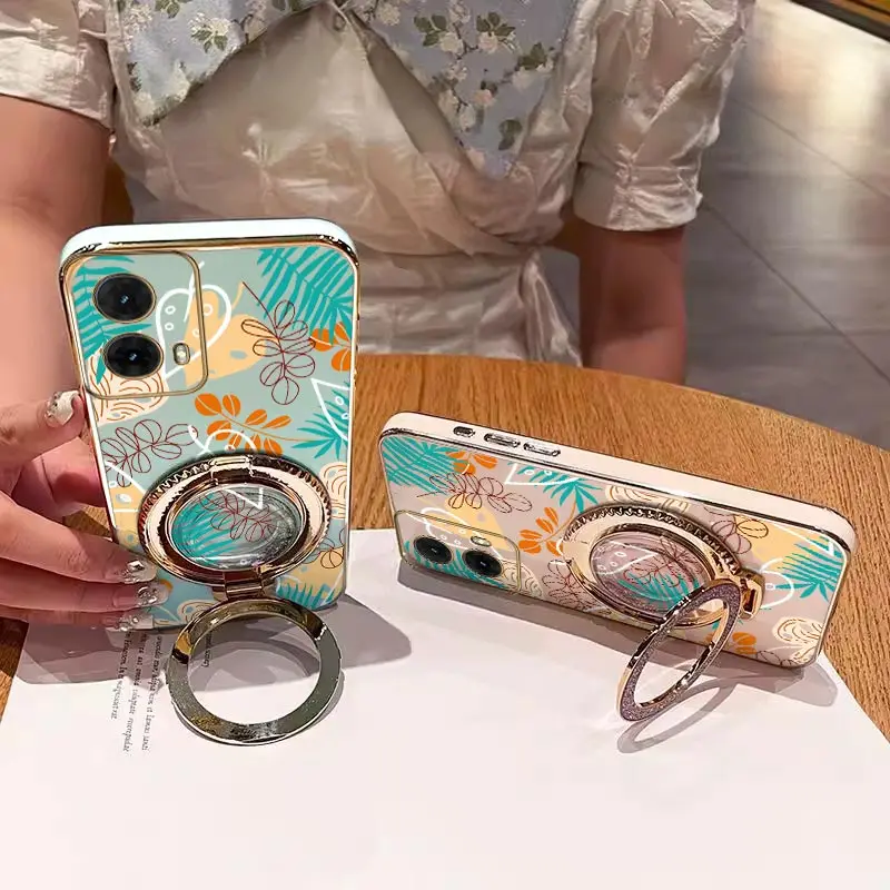 Luxurious Leaf-Patterned Plating Phone Case in G85 Line Design