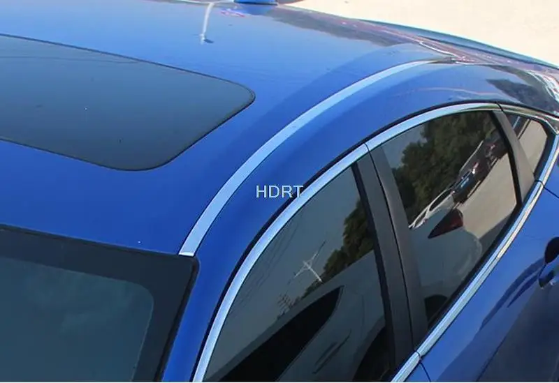 For Honda Civic 10th 2016 2017 2018 2019 stainless steel Roof trim moulding cover Decorative strips 2pcs Car Styling