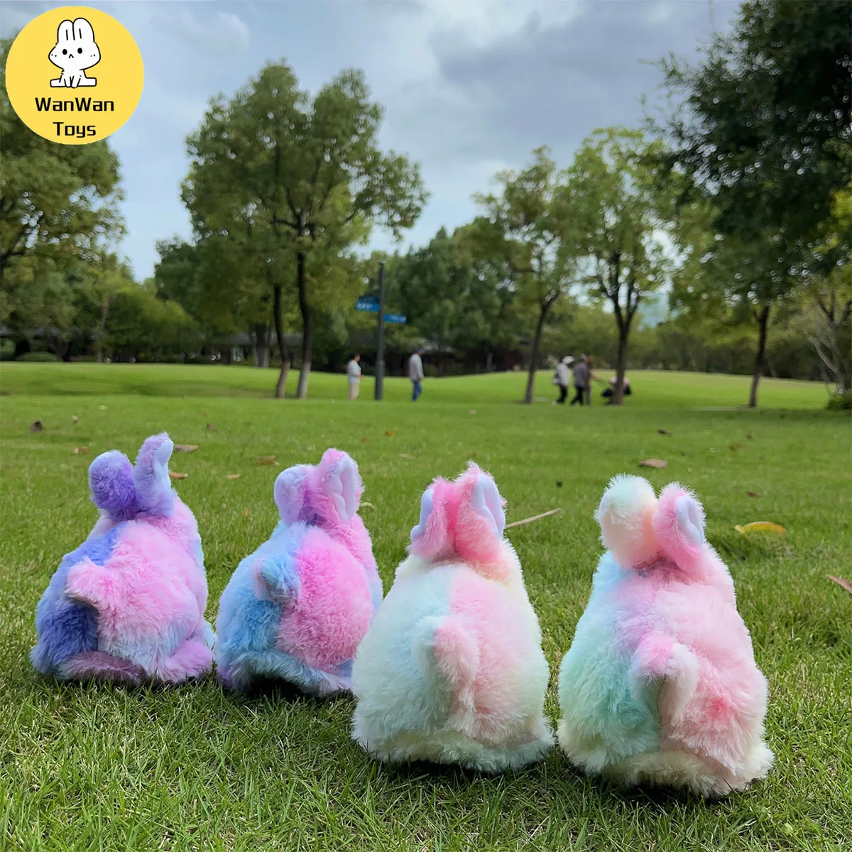 카무플라주 별이 빛나는 하늘 컬러 봉제 토끼 빨간 눈, 빛나는 전기 인형 동물 인형, 어린이 토끼 동물 장난감