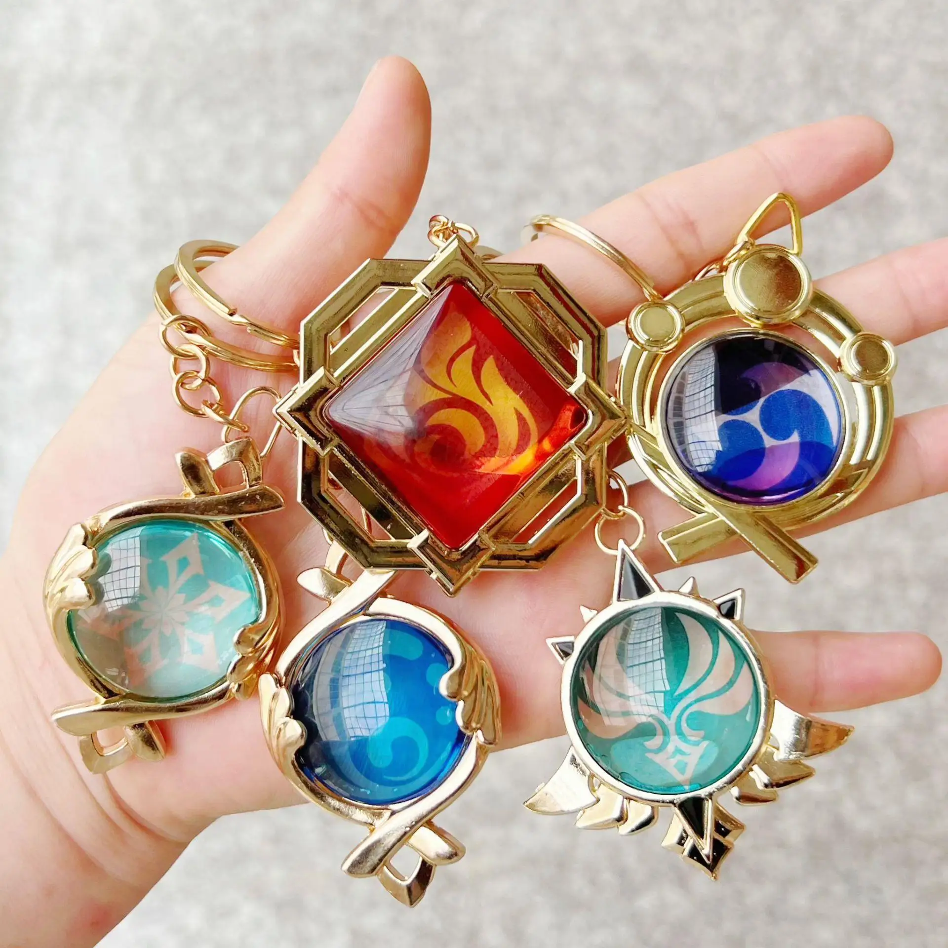 

Impact Fontaine Sumeru Vision Keychain Inazuma Liyue Mondstadt 7 Element Eye Of Original God Toy Metal Keyring Pendant