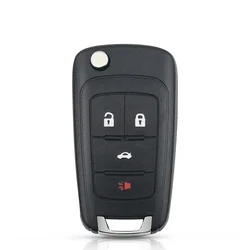 Durable Flip Car Key Shell Cover with Screw - 2 Button Remote Key Fob Case (4 Buttons)