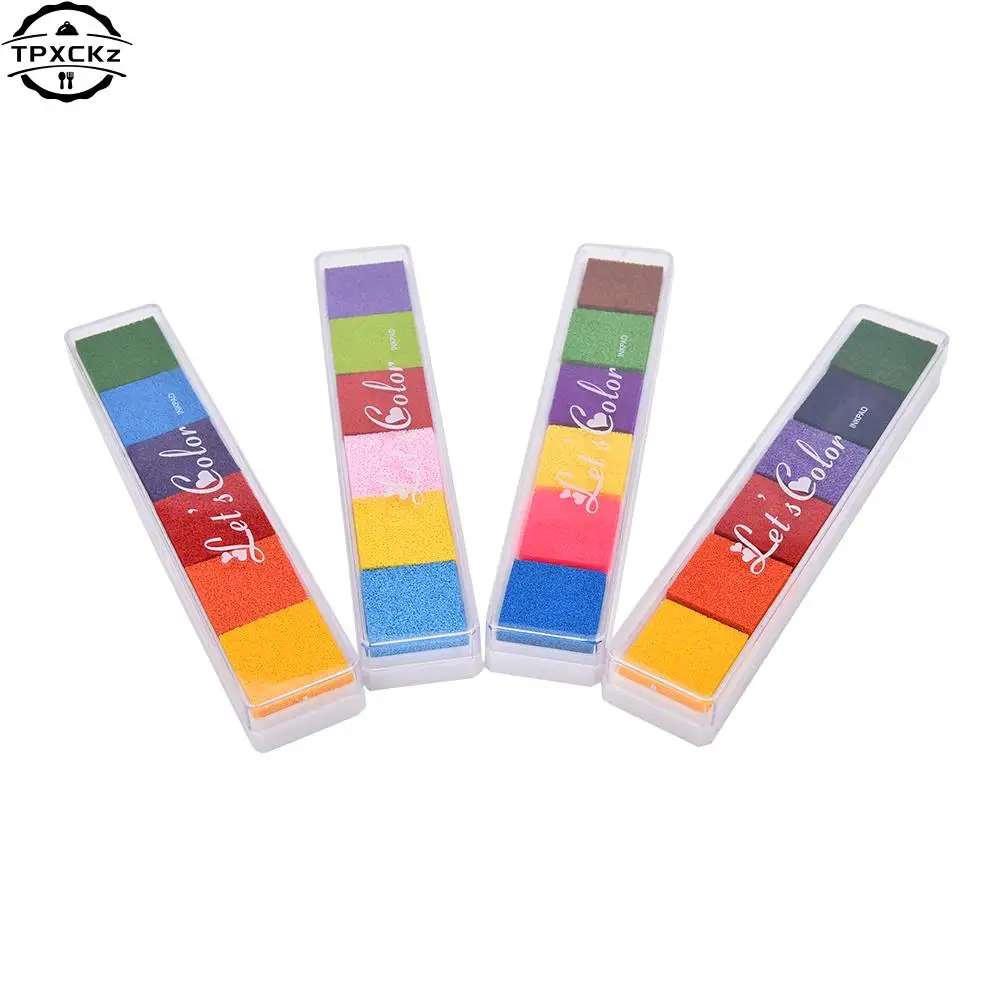 Non-Toxic Ink Pad DIY Craft Card Stamp Fingerprint Accessories for Children Kids Rubber Stamps Paper Wood 1 PACK rubber stamps