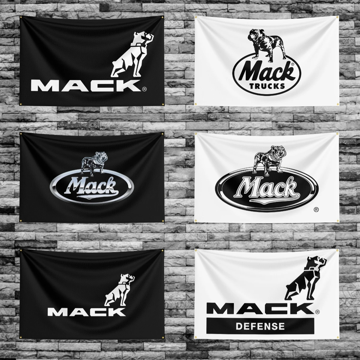 

90*150CM Truck Car MACKs Flag Polyester Digital Printing Banner for Garage Wall Art Indoor Decoration With Brass Grommets