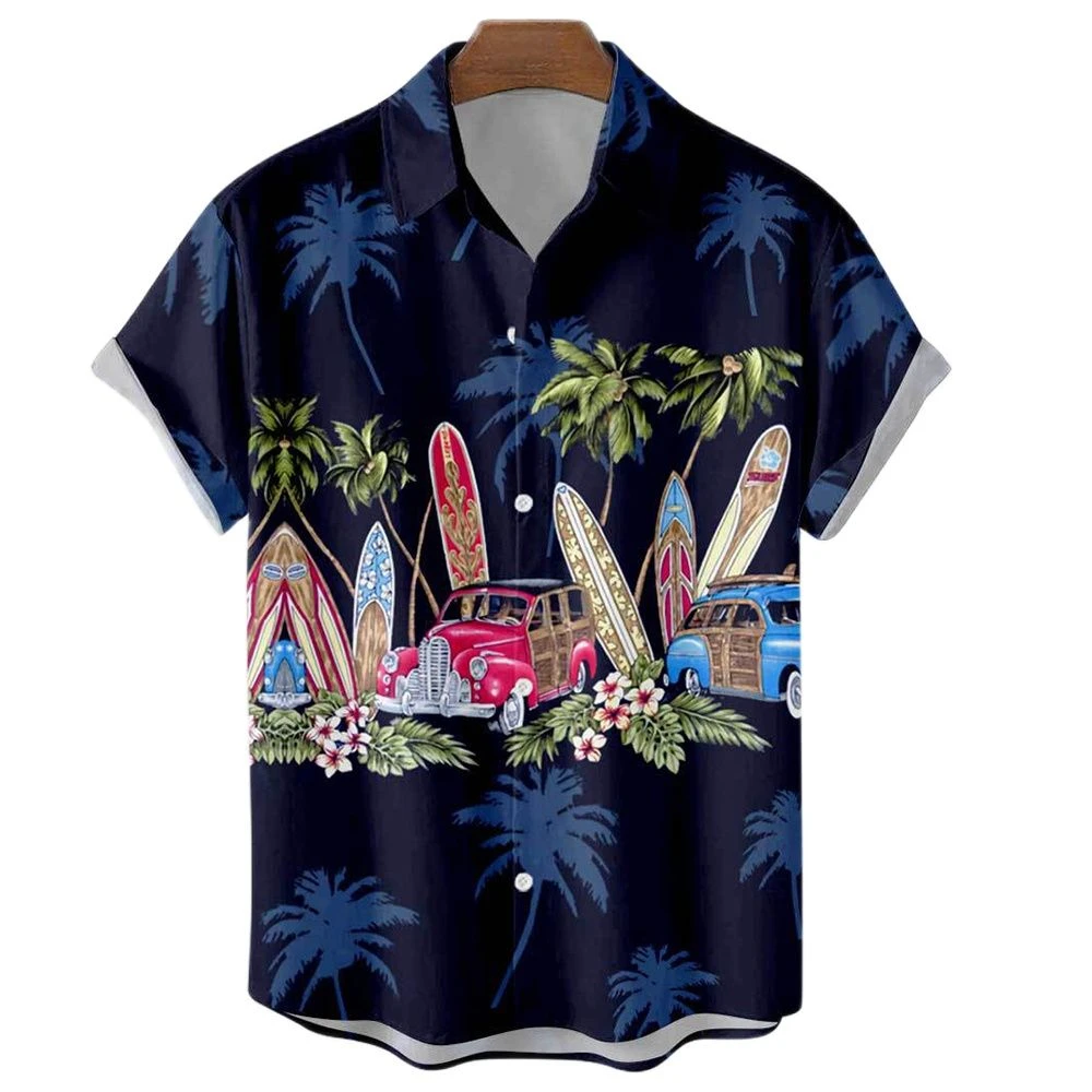 

Unisex Vintage Hawaiian Eagle Coconut 3D Print Street Fashion Men's Beach Car Loose Shirt Breathable Top 5xl Men's Wear