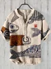 Spring and summer men's and women's shirts independent station casual fish pattern Hawaiian style printed shirts men's tops 3