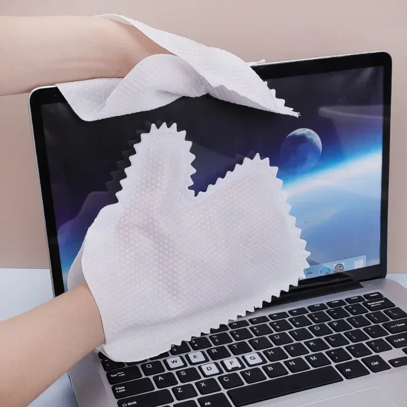 Electrostatic Dusting Gloves with Teeth Non-Woven Disposable Cleaning Gloves for Home Kitchen Keyboard Air Conditioning Cleaning