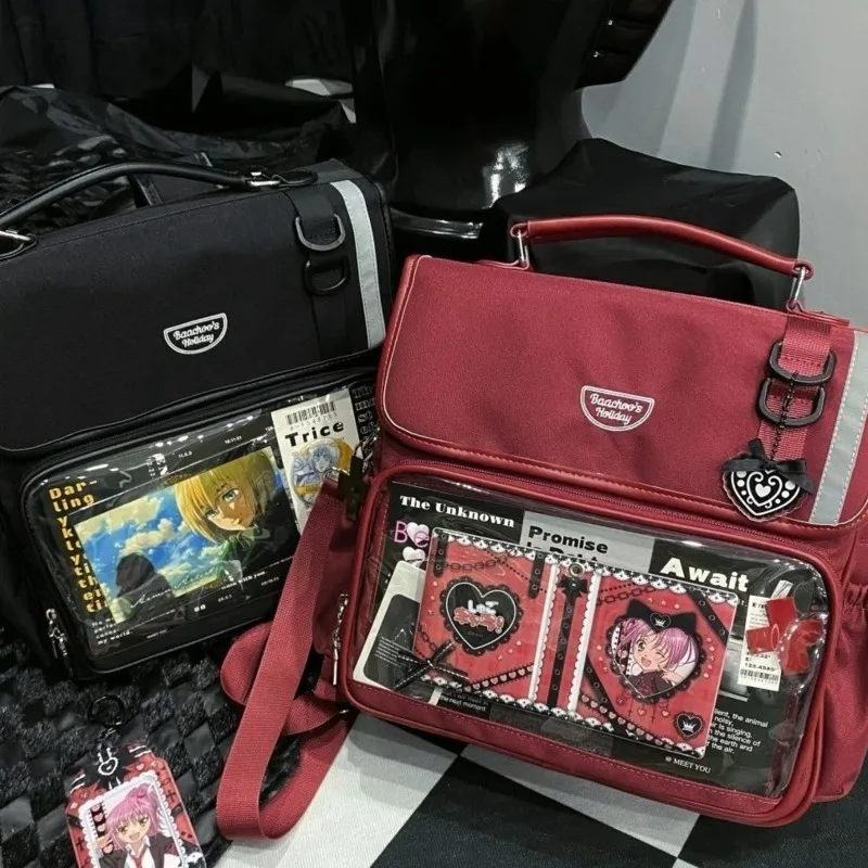 Ita Bag Fashion Preppy Style Japanese Backpack Casual Lightweight High Quality Transparent Pocket Coquette Aesthetic Schoolbag