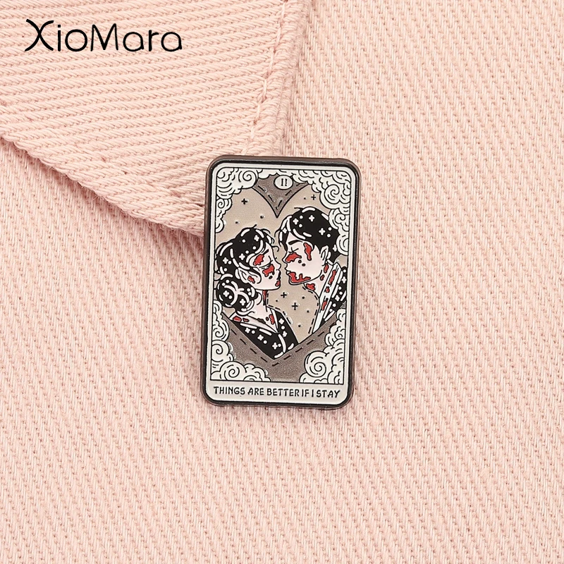 Punk Rock Enamel Pin - Things Are Better If I Stay Brooch Lapel Badge Jewelry Gift