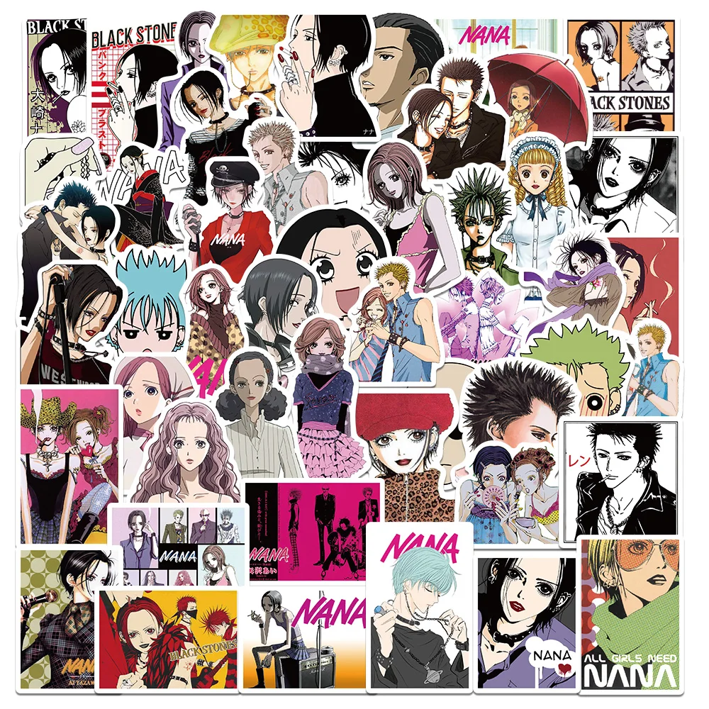 

50PCS Popular Classic Anime NANA Stickers Waterproof Decals for Guitar Luggage Skateboard Aesthetic Manga Gifts for Fans