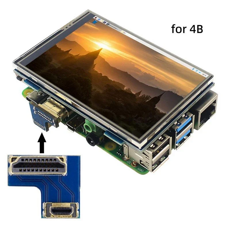Elecrow HDMI Connector Standard HDMI To Micro HDMI for 5 Inch HDTV Raspberry Pi Screen Display ,for Raspberry Pi 2B/3B/3B+/4B 2