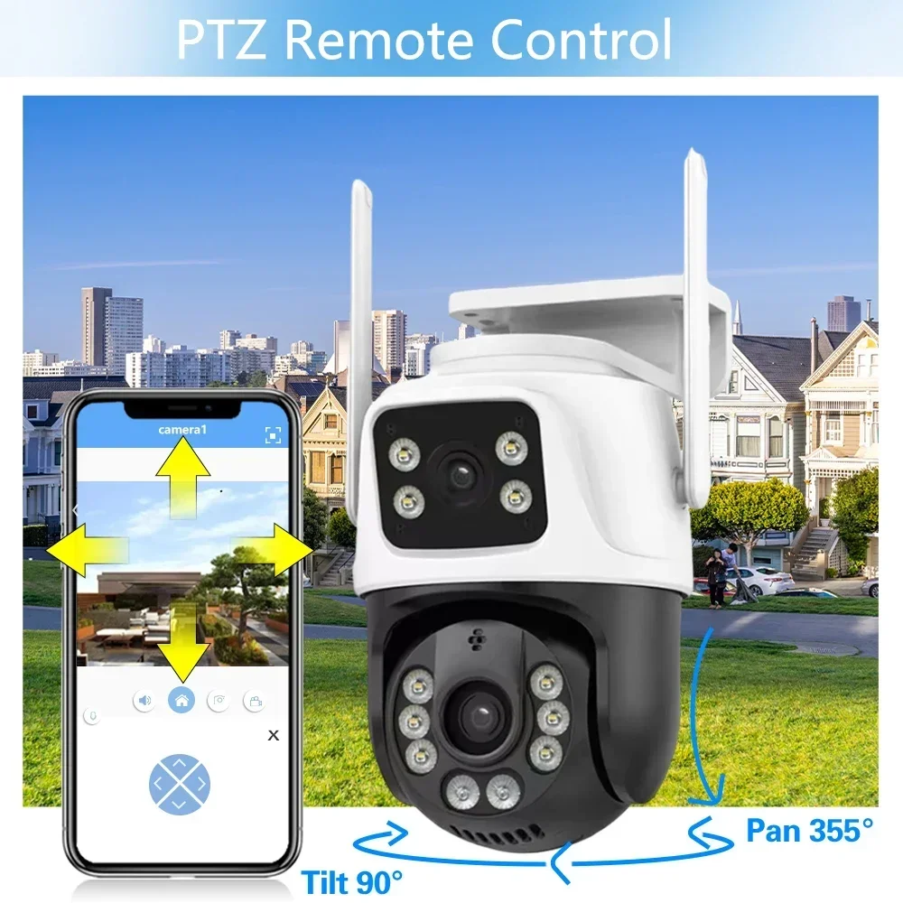 10CH 8MP 4K NVR 보안 WiFi PTZ 카메라 시스템 홈 비디오 감시 키트 자동 추적 2-오디오 기록 야외 카메라 세트