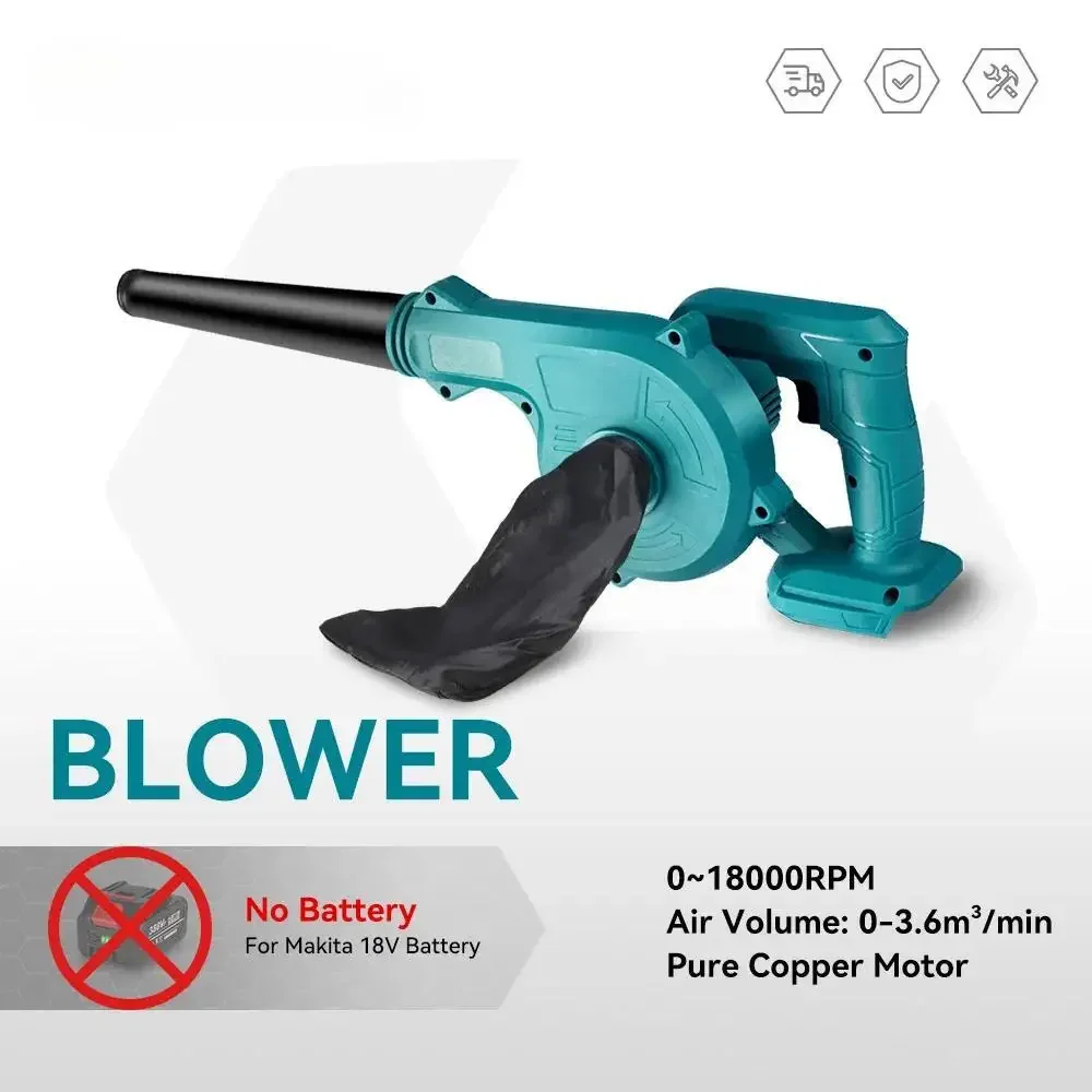 2 in 1 Cordless Portable Handheld Electric Air Blower & Suction Leaf Computer Dust Cleaner Power Tool For Makita 18V Battery air blower electric blower