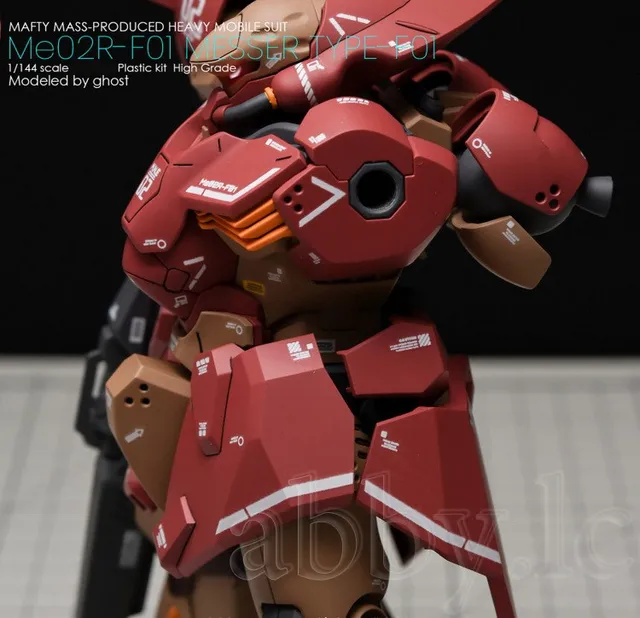 for HG UC 1/144 Me02R-F01 Messer Type F01 Water Slide pre-Cut UV Light-Reactive Details Decal Sticker Reprint ver Ghost G-REWORK 4