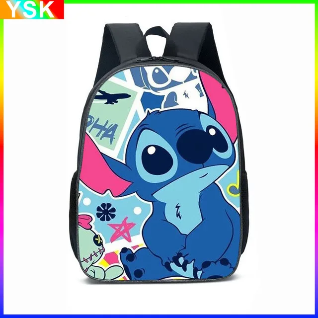 MINISO Disney Stitch primary and secondary school students' burden-reducing wear-resistant animation School Bag Mochila