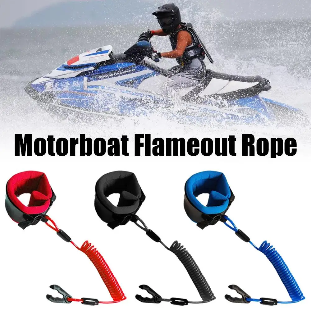 Boat Outboard Engine Motor Lanyard Start Stop Safety Flameout Boat Motor Flexible Urgenc Lanyard Engine Rope Urgency Switch M0W5