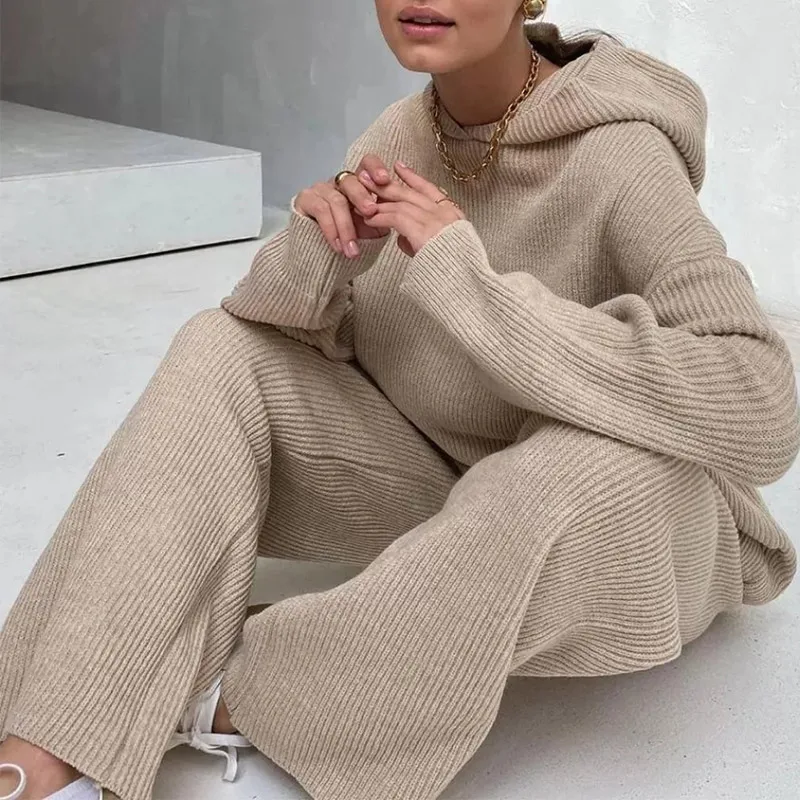 Summer Knitted Sweat Suits Women 