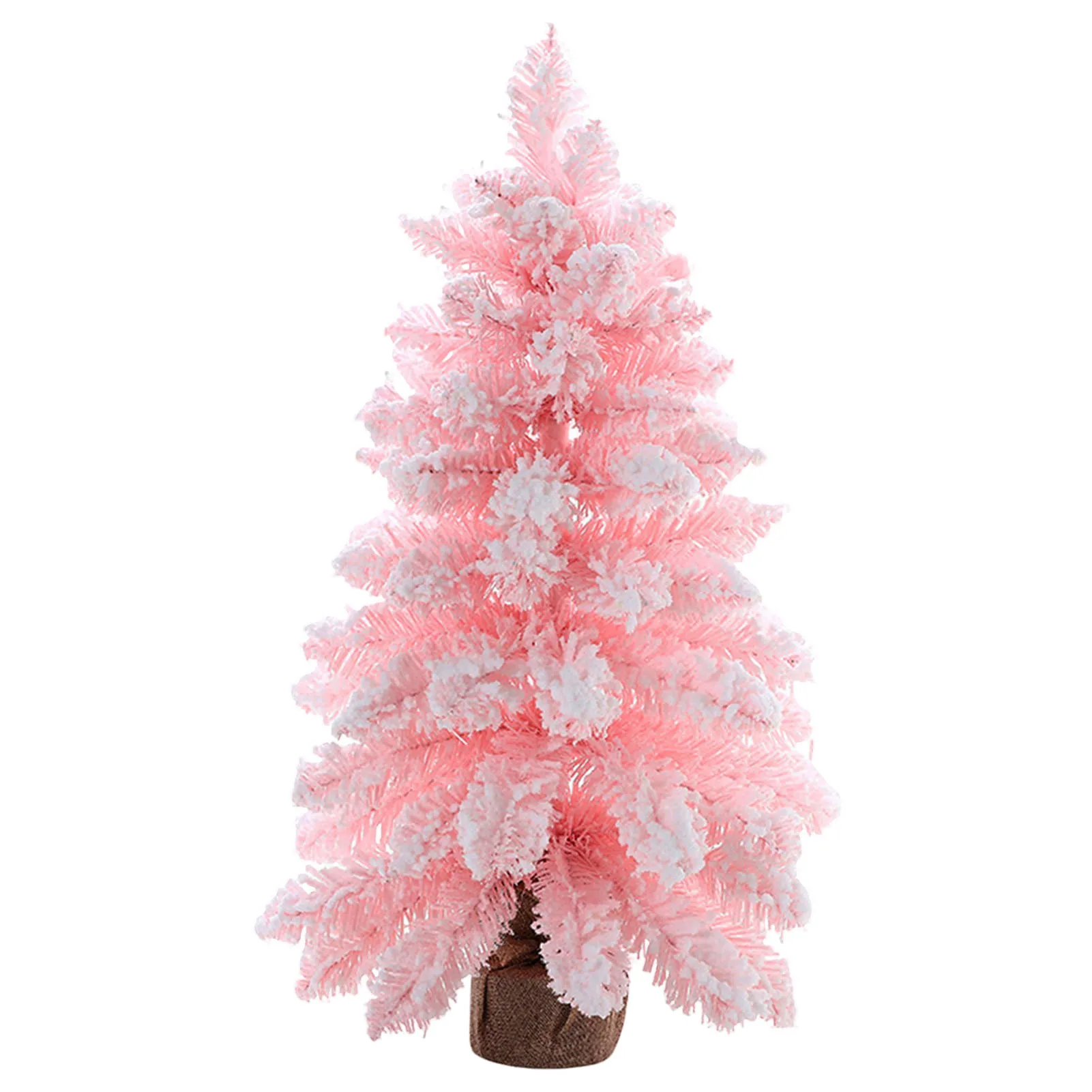 thumbnail image 1 of Árbol de Navidad artificial rosa, mini decoración de escritorio, 30 cm/45 cm/60 cm, adornos, árboles perfectos para decorar el jardín del hogar, 1 of 5