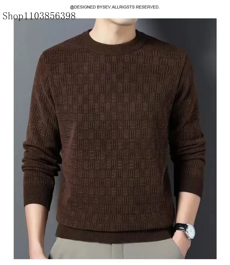 Spring Autumn Pure Wool Pullover Sweater Men O-neck Long-sleeve Cashmere Knitwear Male Clothing Knitted Sweaters Mens Outwear turtleneck sweater basic sweater jacquard sweater