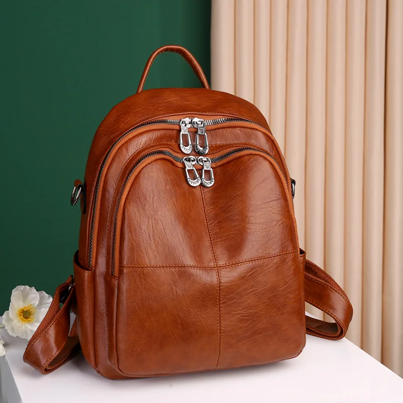High Quality Youth PU Leather Backpacks For Teenage Girls Female