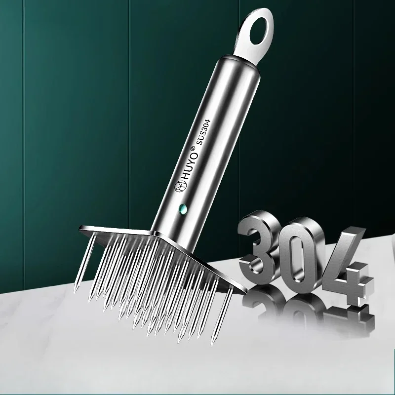 Hand Punch Meat Piercing Needle Flesh Hole Artifact Portable 304 Stainless Steel Meat Loose Needle Hammer Tenderizer Steak Tools
