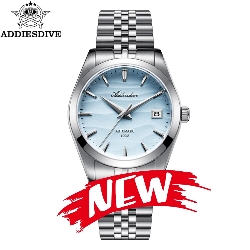 ADDIESDIVE AD2059 39mm Watch For Men Calendar Display Desert Texture NH35 Movement 10Bar Diver Automatic Mechanical Watches