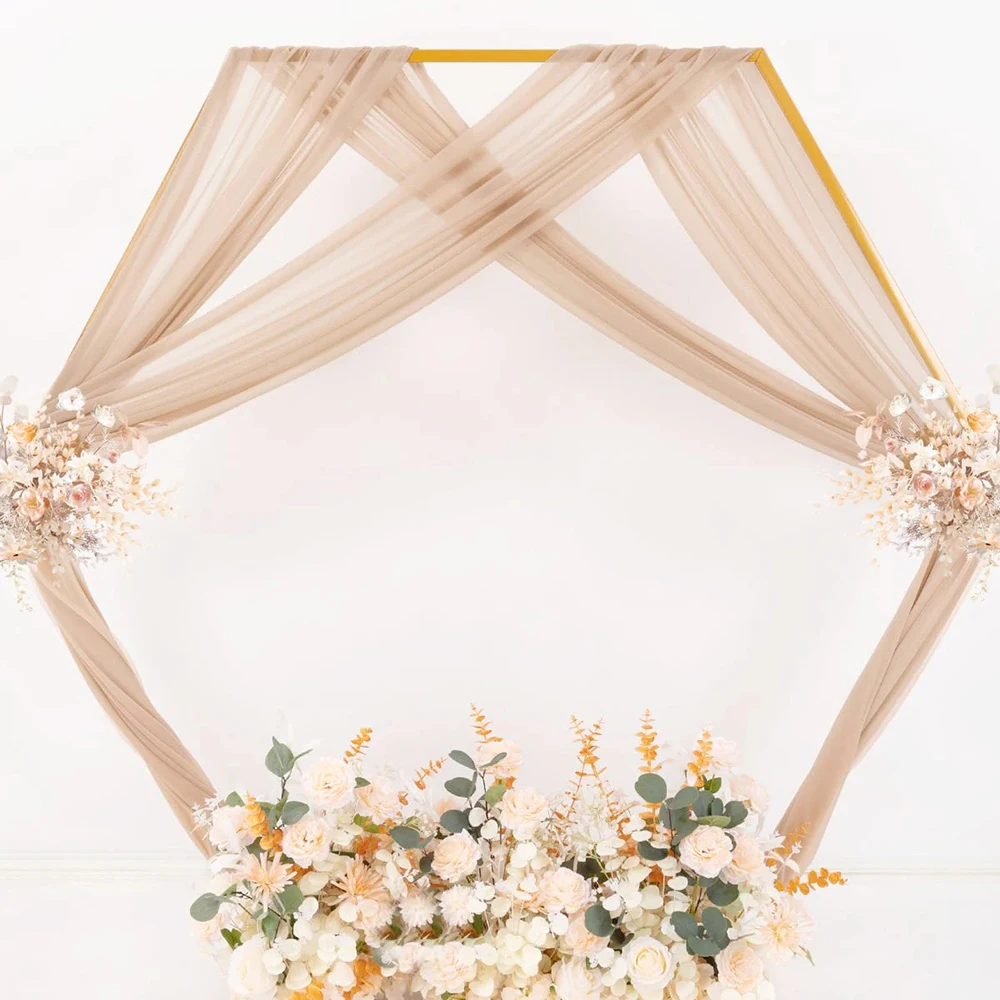 1pcs Metal Frame Wedding Banquet Backdrop Decoration Balloon Arch Frame Flower Stand Birthday Party Home DIY Hexagon Arch Stand