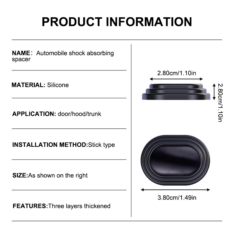 car door gasket 12PCS Car Door Anti-shock Silicone Pad Shock Absorbing Gasket Trunk Sound Soundproof Thickening Cushion Seal Stickers