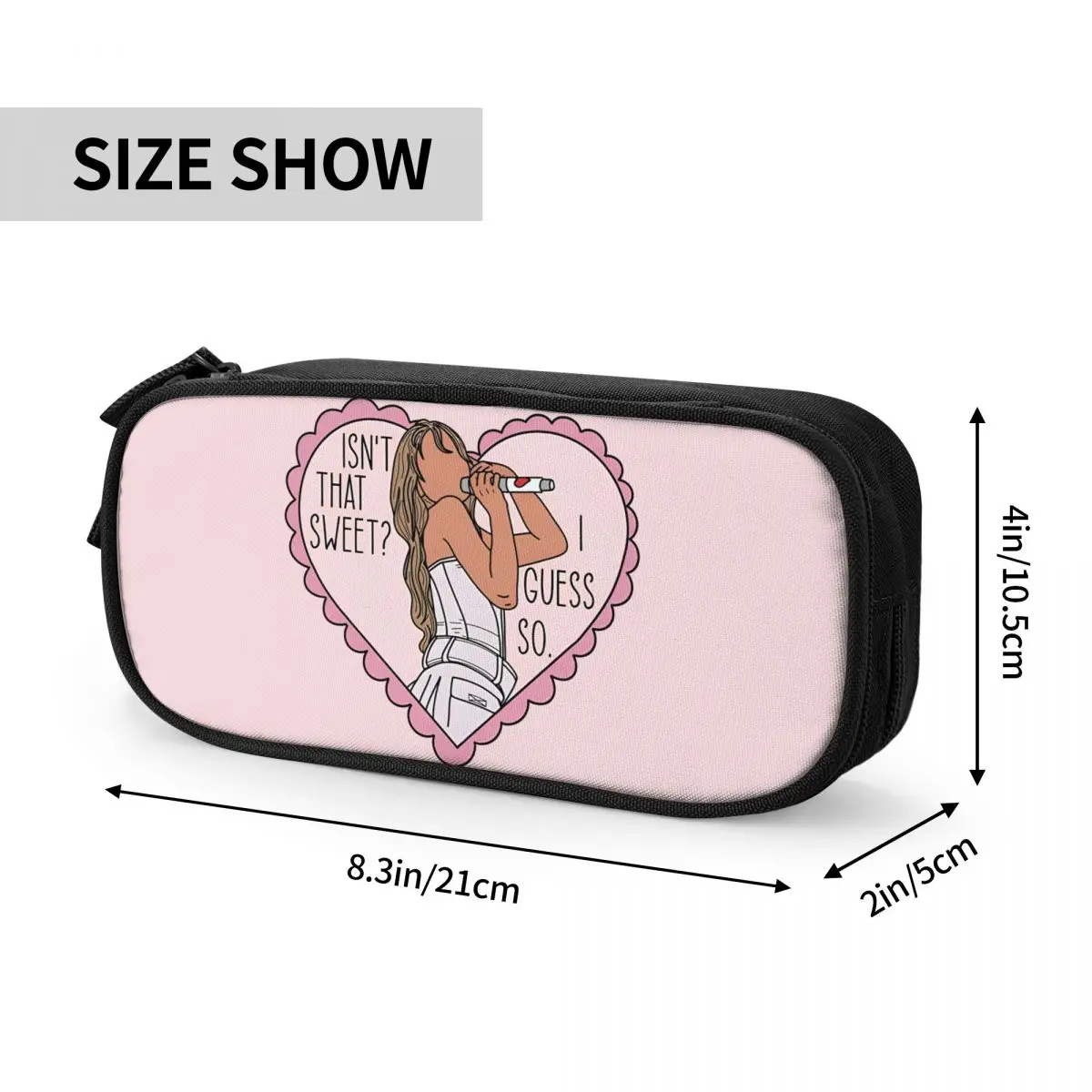 Sabrina Carpenter Isn't That Sweet Pencil Case Pencil Pouch Pen for Student Big Capacity Bags Office Zipper Stationery