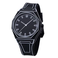 Modern 3D Sketch Art Fashion Leisure Quartz Movement Watch Creative Design Lightweight Waterproof Watch 1