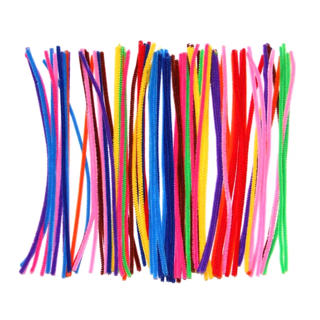  Colorations Black Chenille Stem Pipe Cleaners, Pack of