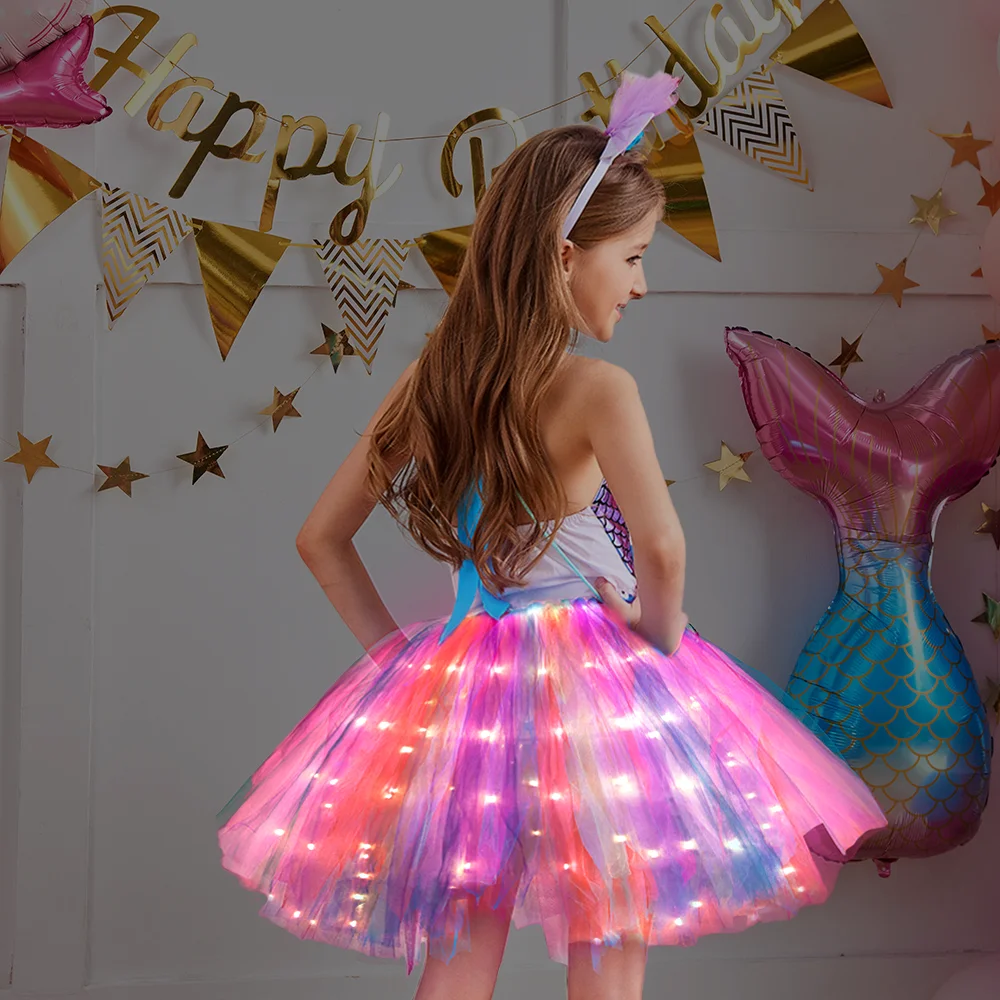 Uporpor-Robe Princesse Lolita pour Fille, Robe de Bal Lumineuse LED,  ixd'Anniversaire, Noël, Enfant, Nairobi, Orn - AliExpress