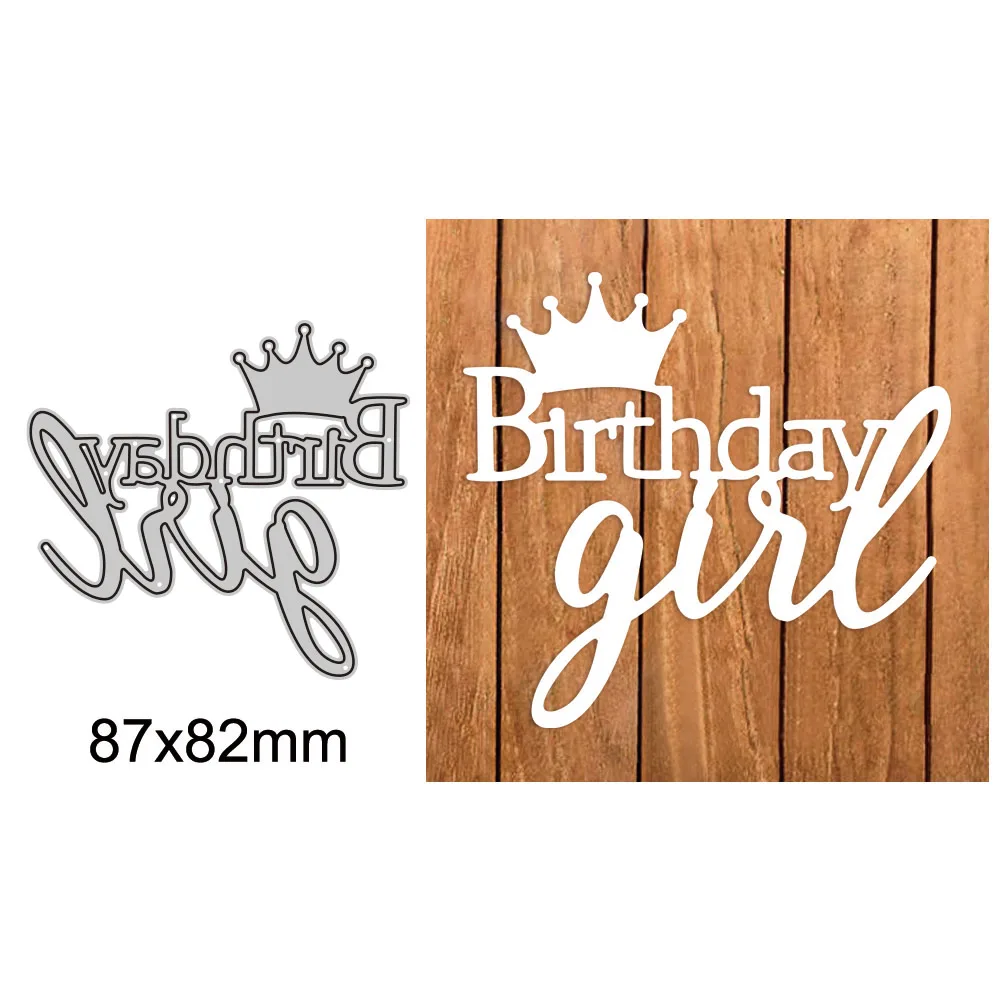 Heart Wors Birthday Metal Cutting Die Diecut Mould for Diy Molds Scrarpbooking Paper Cards Making Cuts Crafts