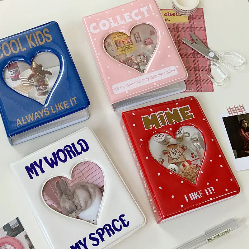 3 Pollici Ins Cartoon Mini Album Fotografico Cuore Portafoto Trasparente Polaroid Album Storage Name Card Star Card Collection Book