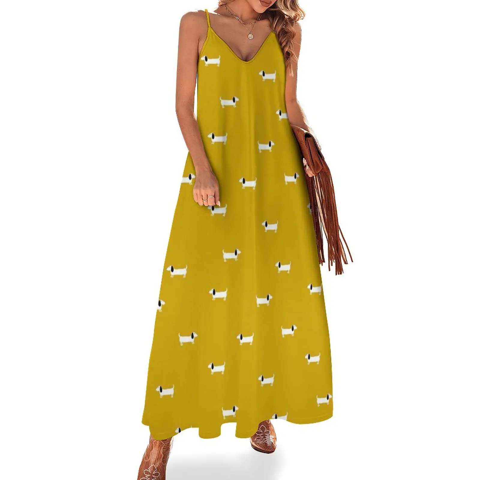 Dog dachshund pattern Sleeveless Dress summer dresses long dresses for women
