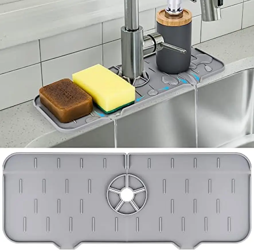 Barrière Anti-éclaboussures Pour évier - En Silicone 48 Cm - Protection Plan De Travail Cuisine/salle De Bain