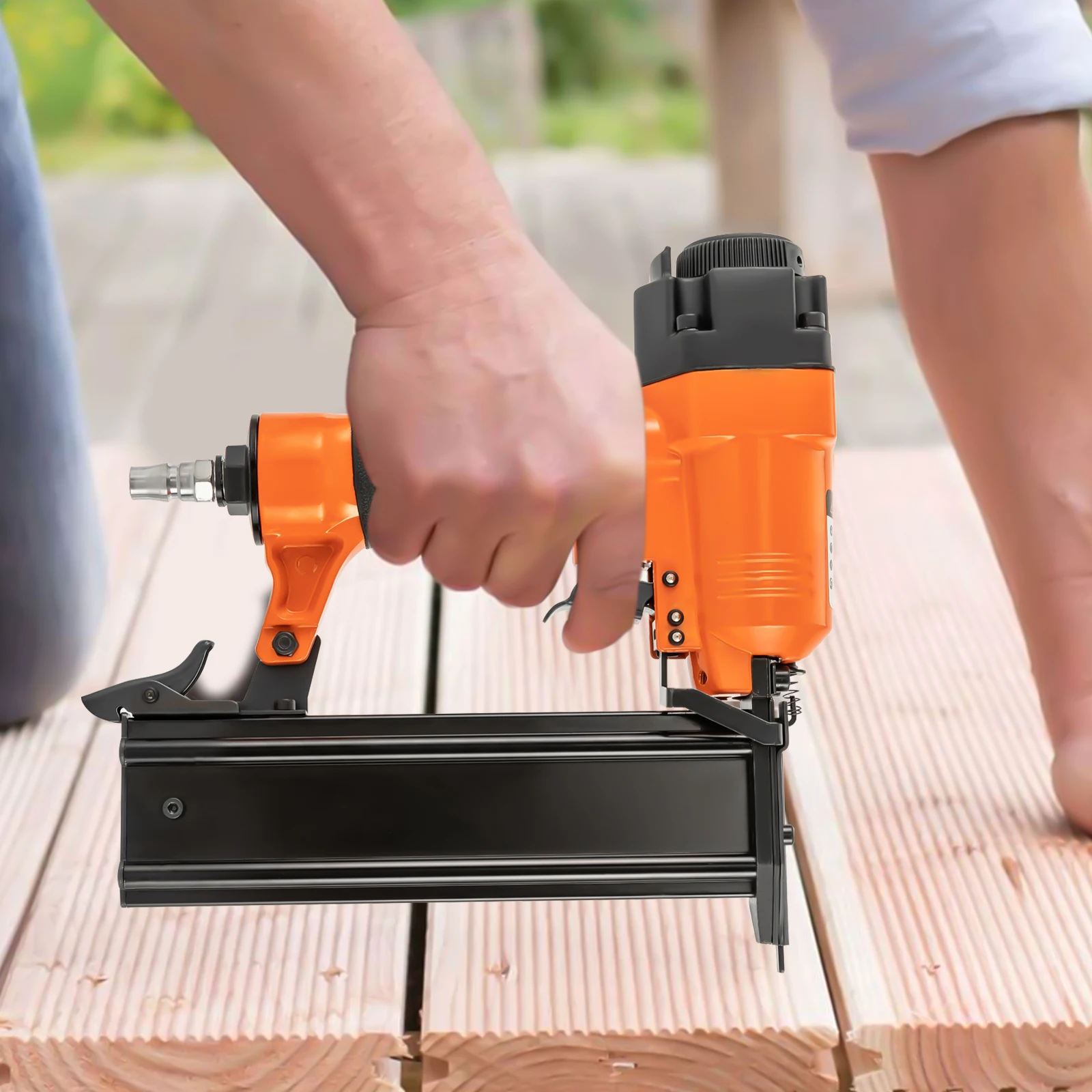 18GA Pneumatischer Bradnagler mit 360°-Drehfunktion ° Abluft-Mikro-Pin-Nagler Nagelpistole Holzbearbeitungswerkzeug für Schreiner und Profi-Dekorateure – Detail 1