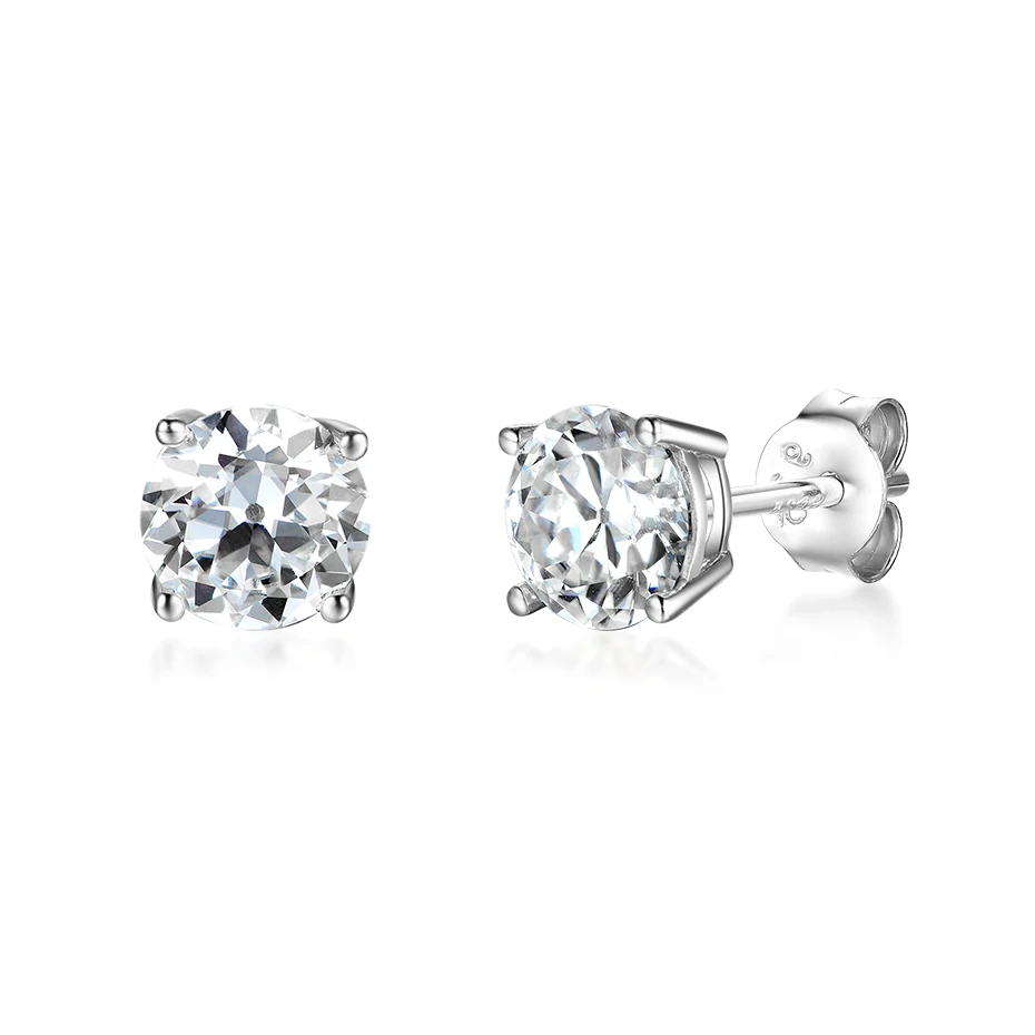 Stud Earrings 2.4CT OEC Moissanite for Women Solid 925 Sterling Silver Brillant Cut D VVS Solitaire for Christmas Fine